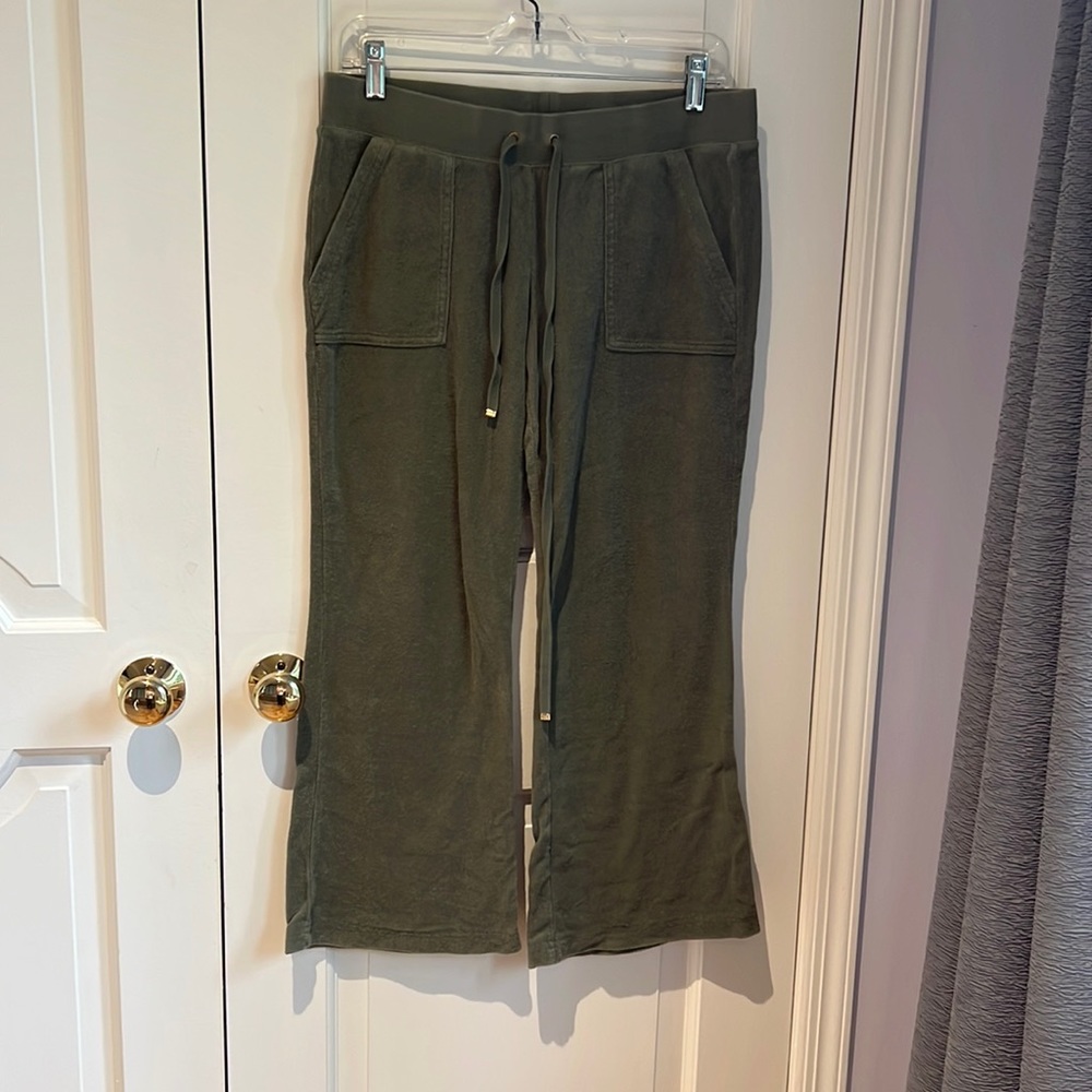 Juicy Couture Terry Cloth Olive Pants Size Medium